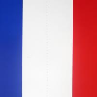 Großaufnahme des Dekohänger Frankreich Flagge 28 cm aus Karton.