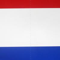 Großaufnahme des Dekohänger Holland Flagge 28 cm aus Karton.