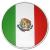 Runder Deckenhänger mit ca. 28 cm Durchmesser und Mexiko Flagge Motiv aus Karton, beidseitig bedruckt, mit Nylonschnur zum Aufhängen.