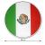 Großer, runder Deckenhänger mit Mexiko Flagge aus Karton mit 28 cm Durchmesser Abmessungsanzeige.