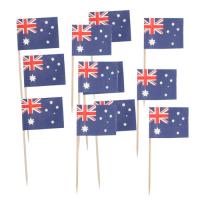 Ansicht mehrerer Flaggenpicker mit Australien Fahnen.