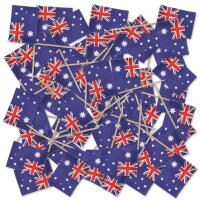 50 Fahnenpicker Australien blau-weiß-rot mit australischer Flagge Motiv