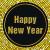 Großansicht der Silvesterdeko Papierservietten schwarz-goldgelb, mit HAPPY NEW YEAR Aufdruck.