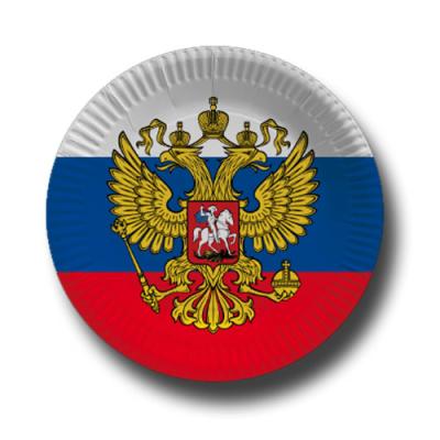 Pappteller mit Russland Flaggenmotiv