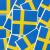 Aufgefaltete Papierservietten mit Schweden Flagge Motiv in blau-gelb