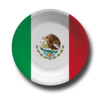 Pappteller mit Mexiko Flaggenmotiv