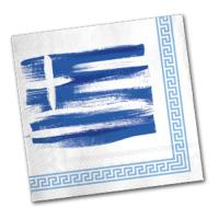 Griechenland Motivservietten in blau-weiß mit...