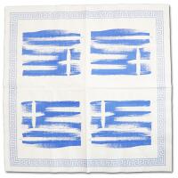 Griechenland Flagge Papierservietten blau-weiß aufgefaltet