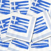 Mehrere blau-weiße Griechenland Flagge Papierservietten