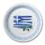 Pappteller mit Griechenland Flaggenmotiv.