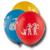 5 bunte Kindergeburtstag Luftballons mit Polizei Motiven