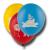 8 bunte Kindergeburtstag Luftballons mit Baustellen Motiven