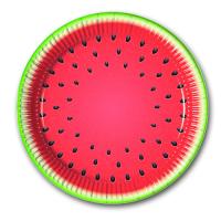 8 Pappteller mit Wassermelonen Motiv für Ihre...