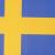 Großansicht des beidseitig bedruckten Dekohänger Schweden Flagge ca. 13,5 cm Durchmesser aus Karton mit Nylonschnur zum Aufhängen.