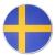 Großer Dekohänger mit Schweden Flaggenmotiv. 28 cm Durchmesser, rund, aus Karton.