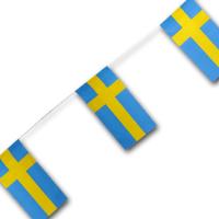 Fahnenkette Schweden mit gelbem Kreuz auf blauem Hintergrund