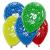 5 farbige Luftballons mit Zahl 50 Motiven, für eine bunte Geburtstagsdeko zum Jubiläum. 