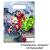 Set mit 6 Kinderparty Avengers-Partytaschen inklusive Namensfeld zum Beschriften – mit Motiven von Iron Man, Hulk, Black Widow und weiteren Helden