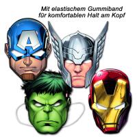 Avengers-Partymasken mit elastischem Gummiband für komfortablen Halt am Kopf