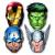 6 coole Partymasken aus Karton mit Motiven von Iron Man, Thor, Captain America und Hulk.
