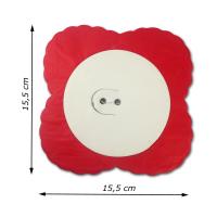 Querschnitt der Seidenpapiergirlande grün-weiß-rot mit 15,5 cm Breitenangabe.