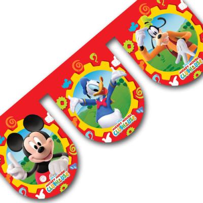 Kunststoff Motivgirlande mit Mickey Mouse, Donald Duck und Goofy Motiven für die Kindergeburtstag Mottoparty.
