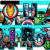 Detailansicht der einseitig bedruckten Avengers-Buchstabengirlande: Superhelden-Motive auf jedem Buchstaben, darunter Hulk, Thor, Captain America, Iron Man, Black Widow, Falcon, Vision, Black Panther, Ant-Man, Nick Fury und Hawkeye
