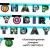 Eine „Happy Birthday“-Girlande mit Avengers-Motiven, geliefert als 1 Stück pro Packung – ideal für Superhelden-Mottopartys