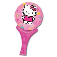 Rosa Folienballon mit Hello Kitty Motiv.