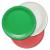 Pappteller Set in den Farben grün, weiß und rot aus umweltschonendem Pappkarton.