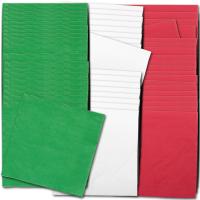 60 Papierservietten grün-weiß-rot im Sparset.
