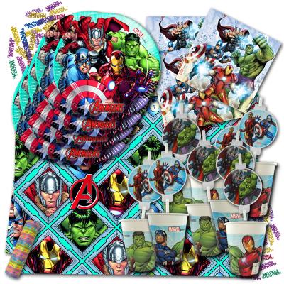 Avengers Kindergeburtstag | bunt | Partygeschirr & Tischdeko für 8 Kinder