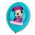 6 türkise Luftballons mit Minnie Mouse Motiv für die Kindergeburtstag Partydeko.