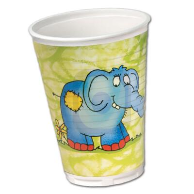 Kindergeburtstag Partybecher mit Little Dumbo Elefanten Motiv.