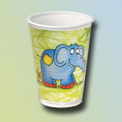 Kindergeburtstag Partybecher mit Little Dumbo Elefanten Motiv.