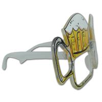 Seitenansicht der Kunststoff Partybrille im Bierkrug Design.