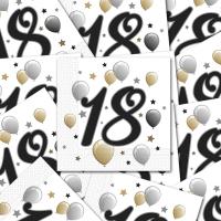 Geburtstagsdeko Servietten Zahl "18" in edlen...