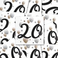 Geburtstagsdeko Servietten Zahl "20" in edlen...