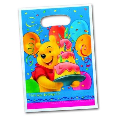 Partytaschen mit Winnie the Pooh Motiv für die Mitgebsel der Kindergeburtstag Mottoparty.