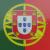 Detailansicht des Papptellers mit Portugal Flagge Motiv.