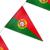 Wimpelgirlande mit rot-grünen Portugal Flaggen aus Papier.