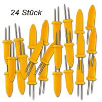 24 Stück Maiskolbenhalter gelb im Maiskolben Design...