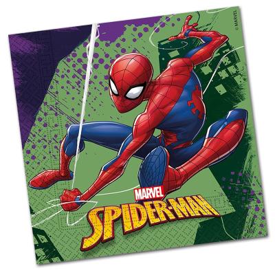 Großansicht des Spiderman Motives der Kindergeburtstag Papierservietten.