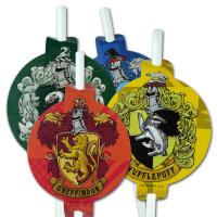 4 Trinkhalme mit den Harry Potter Wappen der 4 Hogwarts...