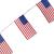 Fahnenkette mit USA mit Stars & Stripes Flaggen aus schwer entflammbarem Papier.