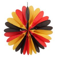 Papier Rosette (Dekofächer) schwarz-rot-orange aus...