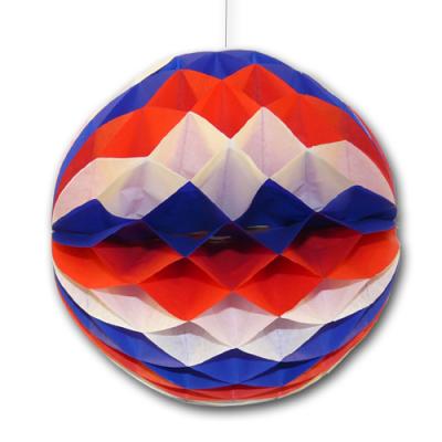 Partydeko Wabenball blau-weiß-rot für Länderdeko USA, Frankreich, Großbritannien und mehr