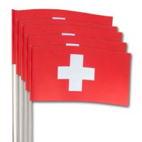 Fähnchen mit Schweiz Flaggen am hochwertigen Holzstab.