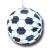 Lampion im Design eines schwarz-weißen Fußballs.