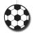 Dekohänger Fußball aus Karton in schwarz-weiß mit ca. 28 cm Durchmesser und Nylonschnur zum Aufhängen.